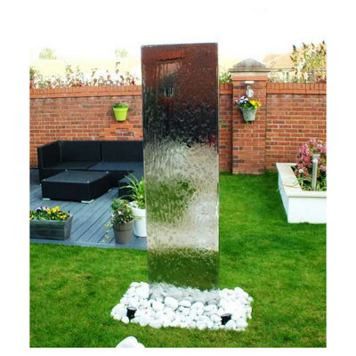 Primrose Garden Water Feature Vertical Wall Double Sided with Plastic Reservoir For Outdoor Use 180cm