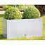 Primrose Gloss Fibreglass Trough Planter in White 98cm
