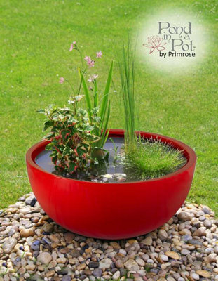 Primrose Gloss Red Garden Outdoor Fibreglass High Low Bowl Planter 72cm