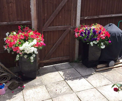 Primrose Gloss Tall Flared Square Fibreglass Planter in Black  90cm x 40cm - 3