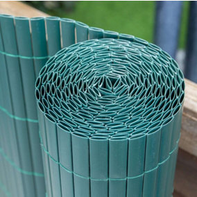 Primrose Green Artificial Bamboo Cane Plastic Garden Screening Roll Privacy Fence Border 4m x 1m