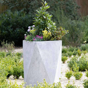 Primrose Grey Hexagon Handmade Fiberstone Planter 47cm