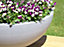 Primrose Grey Polystone Lismore Low Round Indoor Outdoor Garden Planter 70cm