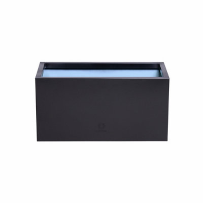 Primrose Gunmetal Black Galvanised Zinc Rectangular Garden Planter ...