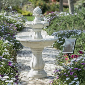 Primrose Imperial Solar Powered Tiered Garden Water Feature Fountain 92cm