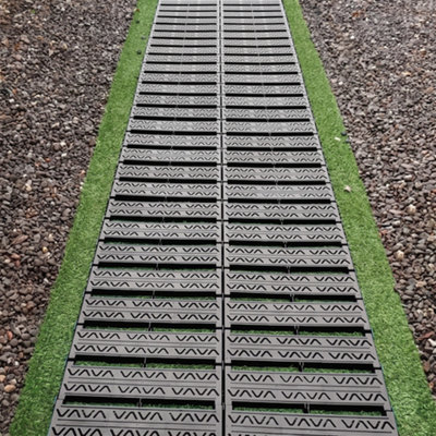Primrose Instant Roll Out Garden Path Black Plastic Chevron 3m