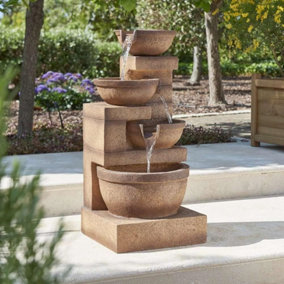 Primrose Kendal 4-Tier Cascade Water Feature with Lights 86cm