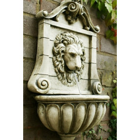 Primrose King Lion Head Wall Mounted Water Feature Drinking Fountain 50cm