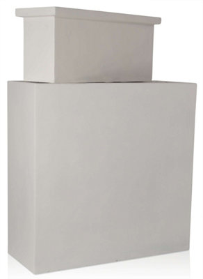 Primrose Large Cream Tall Trough Fibrecotta Planter with Insert 91cm x 36cm - 5