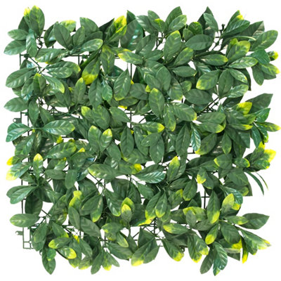 Primrose Laurel Leaf Artificial Garden Patio Outdoor Hedge Panels 50cm x 50cm