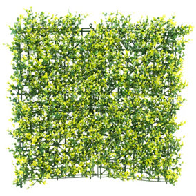 Primrose Light Buxus Artificial Garden Patio Hedge Panels 50cm x 50cm
