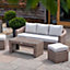 Primrose Living Classic Rattan 5 Seater Garden Furniture Sofa Set with Coffee Table and Footstools
