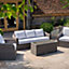 Primrose Living Classic Rattan 5 Seater Garden Furniture Sofa Set with Coffee Table in Stone