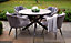 Primrose Living Lifestyle Rope 4 Seater Chairs & Table Grey Garden Furniture Dining Set