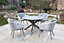 Primrose Living Lifestyle Rope 4 Seater Chairs & Table Grey Garden Furniture Dining Set