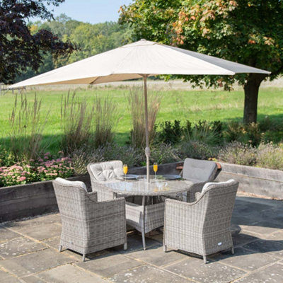 4 seater round discount garden furniture set