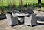 Primrose Living Luxury Rattan 4 Seater Circular Garden Furniture Dining Set in Pebble