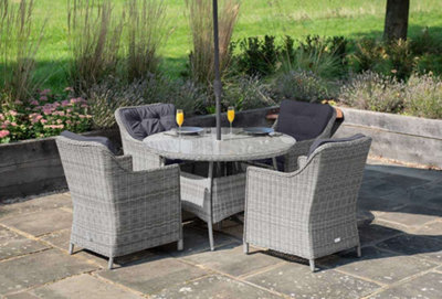 Luxury rattan dining table deals and chairs