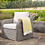 Primrose Living Luxury Rattan 5 Seater Modular Garden Furniture Sofa Set with Coffee Table in Stone