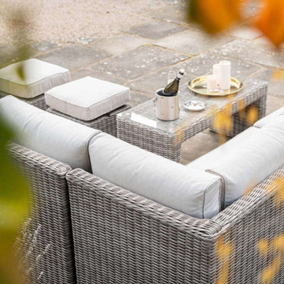 Primrose Living Luxury Rattan 8 Seater Modular Garden Furniture Sofa Set with Coffee Table and ...