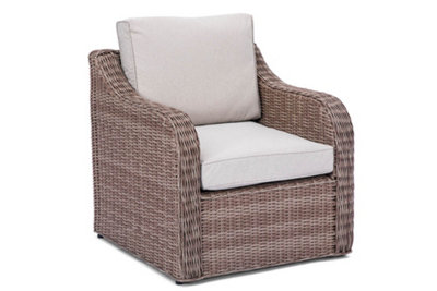 Primrose Living Luxury Rattan Curved Arm Single Outdoor Furniture