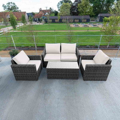 Primrose Living Luxury Rattan Iris 4 Seater Garden Furniture Sofa Set