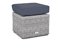 Primrose Living Luxury Rattan Outdoor Furniture Small Square Footstool in Pebble