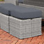 Primrose Living Luxury Rattan Outdoor Furniture Small Square Footstool in Pebble
