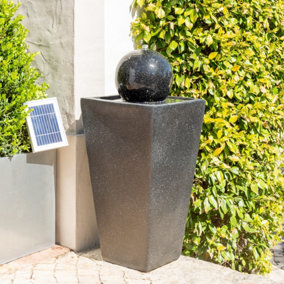 Primrose Manila Solar Sphere Water Feature with Lights H82cm