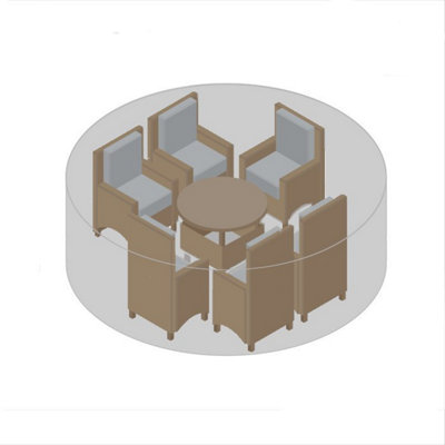 Primrose Medium Round Dining Set Black Garden Furniture Cover - 250 x 250 x 95cm