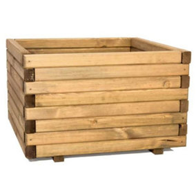 Primrose Medium Wooden Pine Raised Cube Planter Treated Pine & Responsibly Sourced 50cm