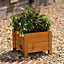 Primrose Natural Wooden Cube Patio Timber Planter Garden Flower Pot Planter 40cm