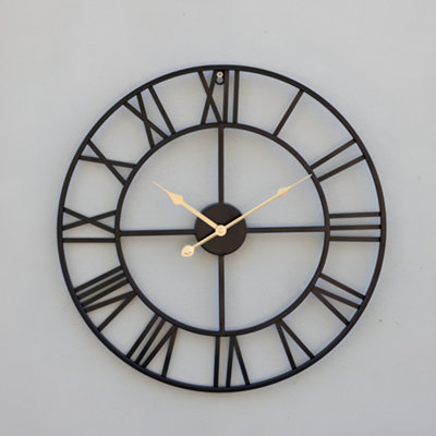 Primrose Open Dial Metal Skeleton Clock Cut Out with Gold Hands 50cm ...