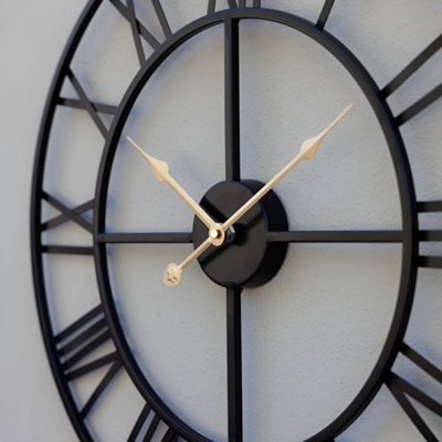 Primrose Open Dial Metal Skeleton Clock Cut Out with Gold Hands 50cm ...