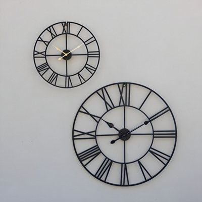 Primrose Open Dial Metal Skeleton Clock Cut Out with Gold Hands 50cm ...