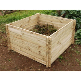 Primrose Outdoor Slatted Wooden Composter Large Natural Compost Bin 893 Litres