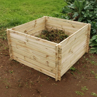 Primrose Outdoor Slatted Wooden Composter Large Natural Compost Bin 893 Litres