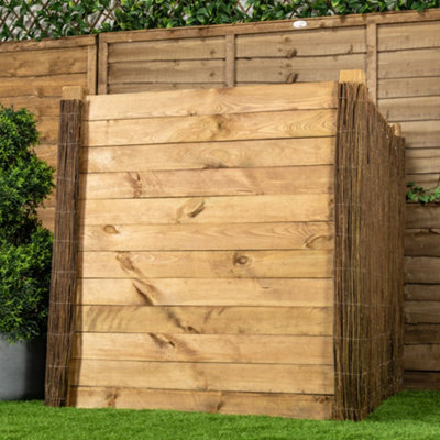Primrose Outdoor Wooden Compost Bin 1000 Litre Composter with Slatted Design 100cm - 5
