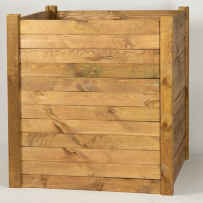 Primrose Outdoor Wooden Compost Bin 1000 Litre Composter with Slatted Design 100cm - 6