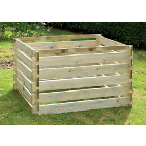 Primrose Outdoor Wooden Compost Bin Extra Large 1575 Litre Composter with Slatted Design 150cm