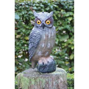 Primrose Owl Decoy Replica Bird Scarer 40cm