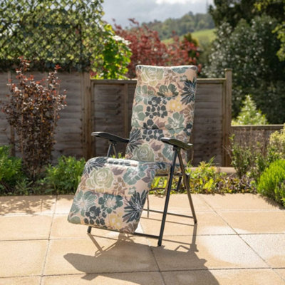 Primrose Pack of 2 Floral Pattern Garden Recliner Sun Lounger Patio Chair Garden Reclining DIY at B Q