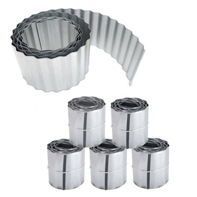 Primrose Pack of 5 Galvanised Lawn Path Edging Rust Proof Wavy Border ...