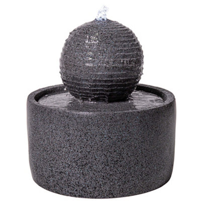 Primrose Padova Sphere Outdoor Garden Water Feature Fountain with LED ...