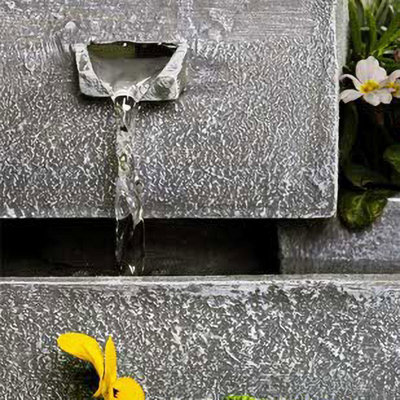 Primrose Perth Solar 4-Tier Herb Planter Cascading Outdoor Water Feature H42cm
