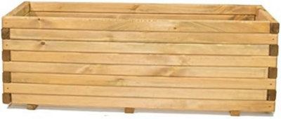 Primrose Pine Raised Flower Bed Planed Trough Planter - Treated Durable Pine & Responsibly Sourced Timber 110cm - 7