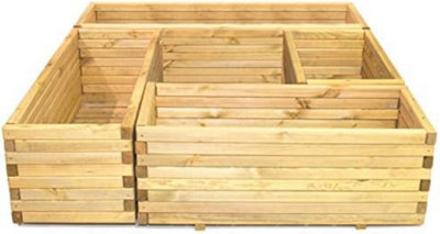 Primrose Pine Raised Flower Bed Planed Trough Planter - Treated Durable Pine & Responsibly Sourced Timber 110cm - 8
