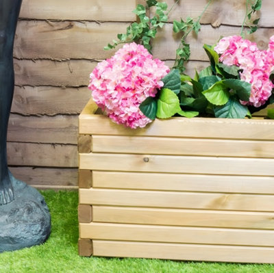 Primrose Pine Raised Flower Bed Planed Trough Planter - Treated Durable Pine & Responsibly Sourced Timber 140cm