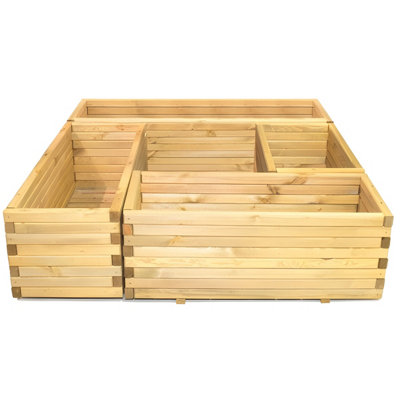 Primrose Pine Raised Flower Bed Planed Trough Planter - Treated Durable Pine & Responsibly Sourced Timber 140cm - 7