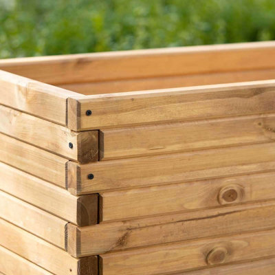 Primrose Pine Raised Flower Bed Planed Trough Planter - Treated Durable Pine & Responsibly Sourced Timber 180cm - 3